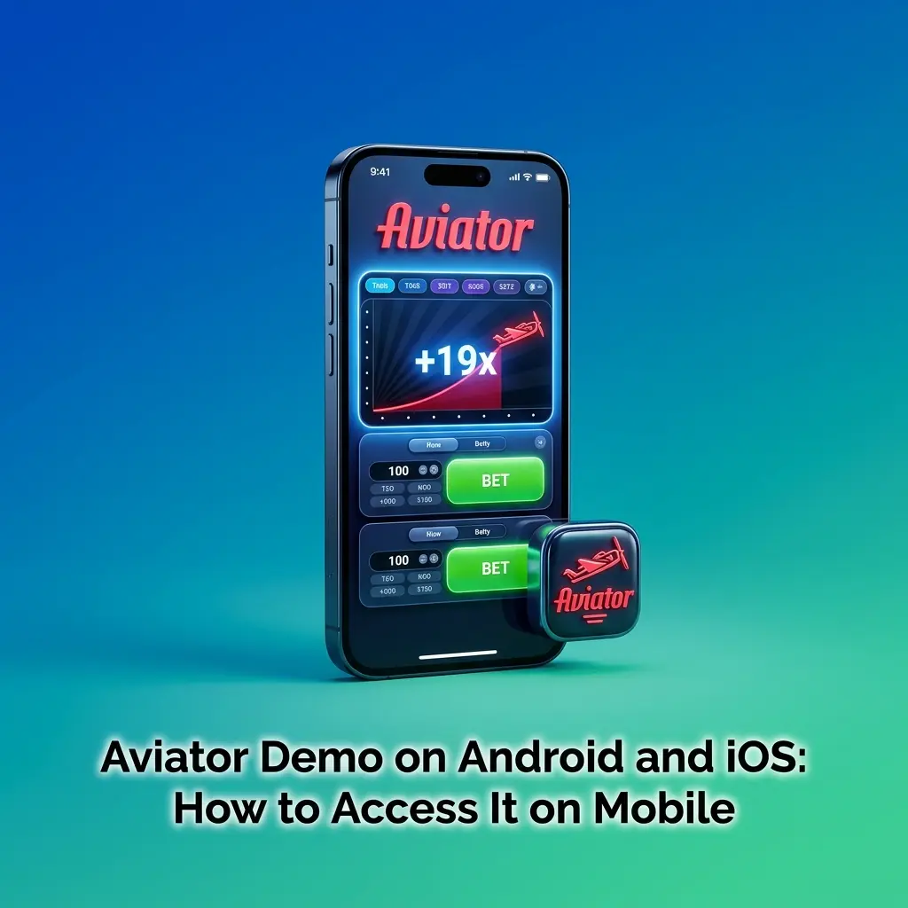 Aviator demo on Android and iOS mobile app showing gameplay interface with bet panel and multiplier display