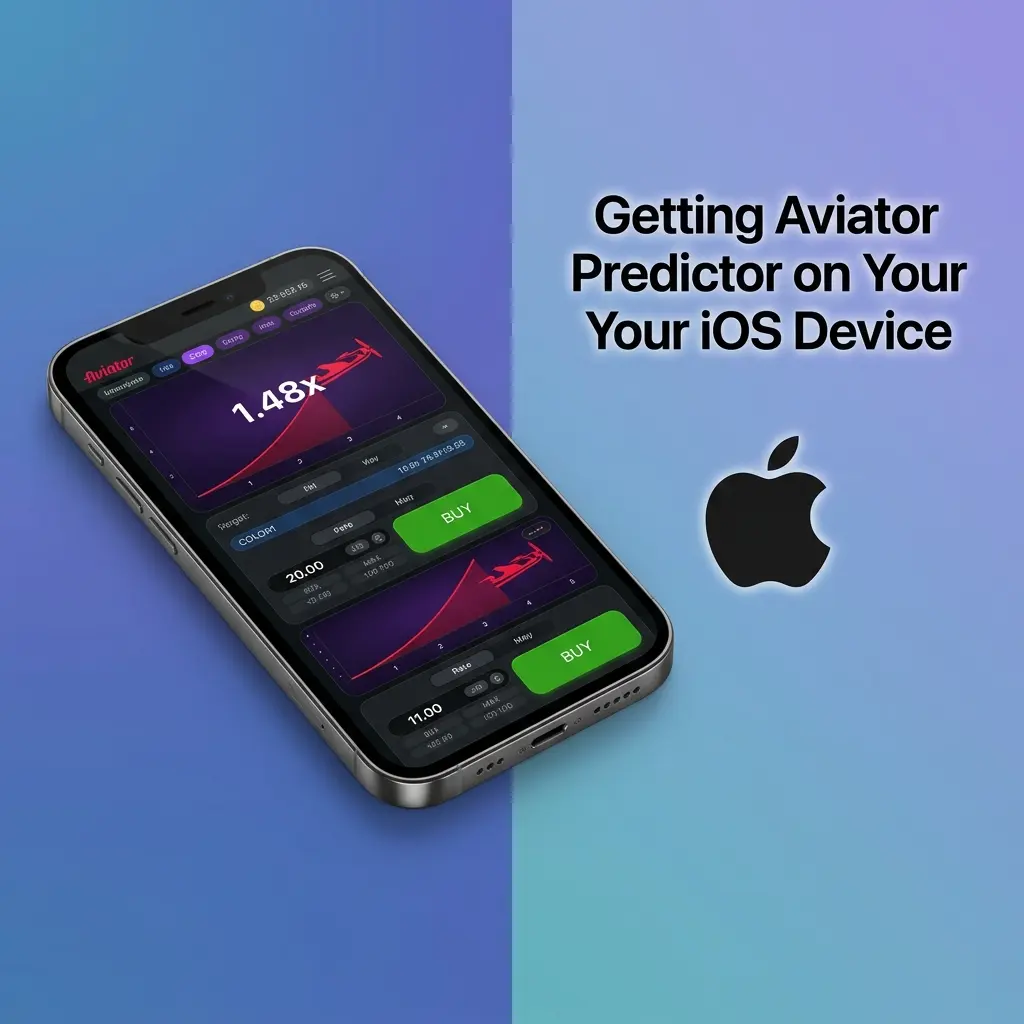 iPhone screen showing Aviator Predictor app installation steps via Safari and iOS Device Management settings